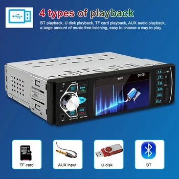 1 Din Player Multimedia MP3 Receptor Audio cu LED-uri de Lumină Universală TF/SD Masina Jucător de Radio cu Bluetooth Stereo Cu Usb