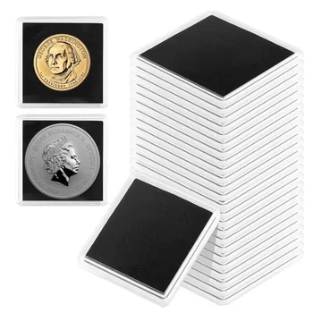 10BUC Pătrat de Plastic Monedă Titularul Capsule Recipient Monedă Transparent Gaine Mici, Rotunde, de Colectare de Monede Cutii de Afișare 16mm-40mm