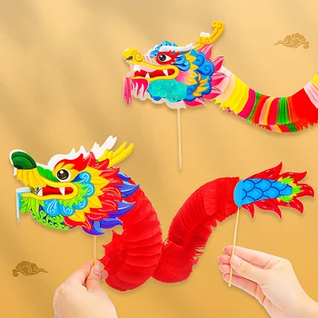 1Set de Anul Nou Manual DIY China-Chic Dans Lider Creativ pentru Copii Părinte Copil de Producție Decor Jucărie Material Sac