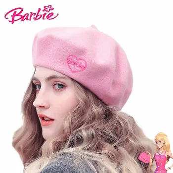 2023 Nou Desen Animat De Moda Barbie Bereta Roz Anime Moale De Tot Meci De Toamna Iarna Pentru Femei Lână Pălărie Kawaii Tendință Cadou De Crăciun