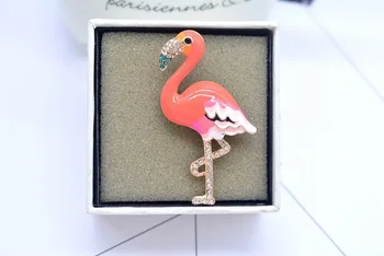 2023 Personalitate de Moda Flamingo Brosa Accesorii Femei Ace de Cristal din Swarovskis Animal Corsaj Guler Pin Brosa Cadou