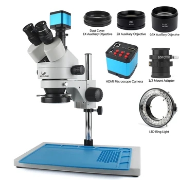 3.5 X-90X Industriale Microscop Stereo Trinocular Compatibil HDMI USB Microscopio Camera Pentru LABORATOR Telefon PCB Reparații de Lipit