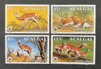 4 BUC, Senegal Post de Timbru, 1986, Animale pe cale de dispariție, Gazelle Cerb, Animal de Timbru, WWF, foarte Original, MNH