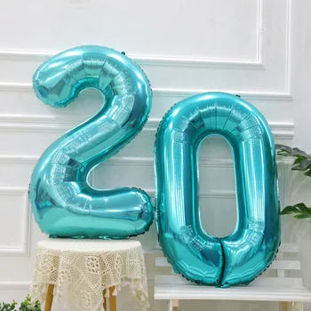 40inch Tiffany Albastru Numărul de Balon 0-9 Baloane Folie pentru Ziua de nastere Copilul de Nunta de Decorare Duș Consumabile Partid Heliu Globos