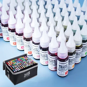 48 Culori Marker Universal Cerneală de Culoare Gras uscare Rapidă Greu sfat Reumplere Lichid Pigment Stilou Desen Arta Marcarea Consumabile