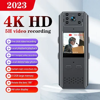 4K/2K HD Calitatea Imaginii Corpului Piept Camera de Poliție Mini IR Viziune de Noapte Anti-shake One-cheie Video Recorder de Voce, Video
