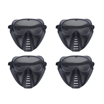4X Masca Airsoft Masca de Protectie Paintball Negru Nou