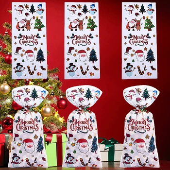 50Pcs crăciun Moș Crăciun Candy Bag Crăciun Fericit Decoratiuni Pentru Casa 2024 Ornament de Crăciun Anul Nou Crăciun Cadouri Pungi