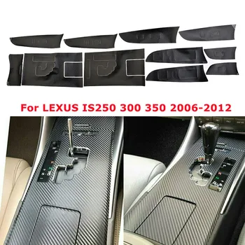 7pcs Masina Autocolante de Interior Capac Ornamental Pentru LEXUS IS250 300 350 2006-2012 Auto Shift Cutie cu Capac Panou Ornamental