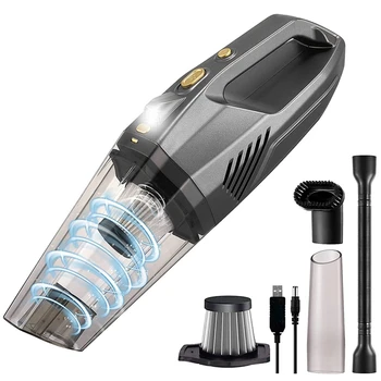 Acumulator Portabil Aspirator,Aspirator Auto Cordless, Praf Busters Pentru Casă Și Mașină de Curățare Cu LED-uri de culoare Gri