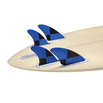 Albastru Quad placa de Surf Aripioare Pentru UPSURF VIITORUL Fin Prize Propulsorului din Fibră de sticlă Single File de Fagure de miere Surfing Aripioare Quilhas Sport de Apă