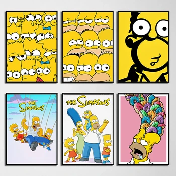 Anime clasic Simpsons Panza Pictura pe Perete Imagini de Artă de Desene animate Postere si Printuri pentru Living Dormitor Copii Decor Acasă