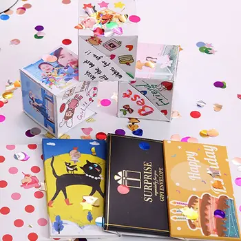 Aniversare Surpriză Sări Caseta de Carduri DIY Surpriză Jumping Box Pliere Petrecere Decoratiuni ferestre Pop-Up Explozie Cutie de Cadou Femei Fete