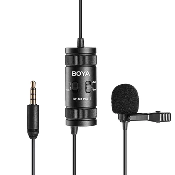 BOYA BY-M1 Pro II Clip-on Microfon Omni-directional Rever Mic 3.5 mm TRRS Plug 6M pentru Smartphone-Cam Video Recorder Audio