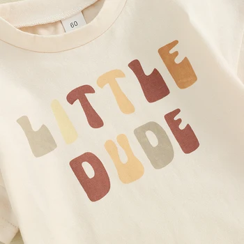 Baby Boy Girl Short Sleeve Bubble Romper Scrisoare De Imprimare Supradimensionat Tricou Body Top Nou-Născuți Haine De Vară