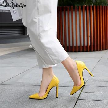 Barbati îmbracati in femeie Stiletto 11cm subțire pantofi cu tocuri de femeie Subliniat Toe petrecere Elegantă, Doamnelor pompe Plus:35-44 45 46 47 Zapatos Mujer