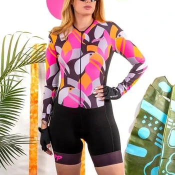 Ciclopp femei lungă cu mâneci salopeta de echitatie biciclete costum set triatlon salopeta dresuri de funcționare haine de ciclism sport