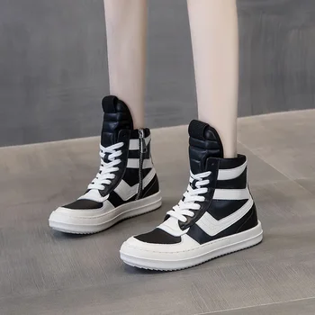 Cizme Unisex pentru Barbati si Femei Mare Sus Pantofi de Brand de Moda Street Style Cuplu Glezna Cizme din Piele Indesata Adidași
