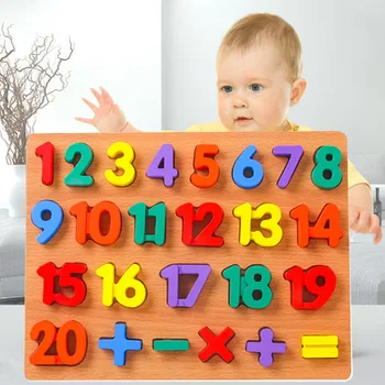 Copii Alfanumerice Bloc a Sistemului de Educație Timpurie Puzzle 1-3 Ani Gradinita Puzzle Jucărie Formă de Recunoaștere Mână Apuca