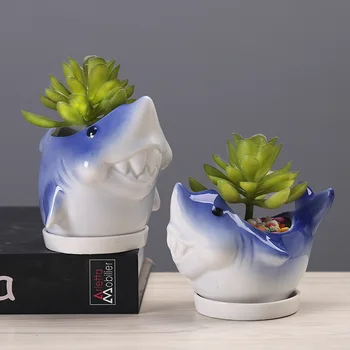 Creative Desene Animate Ceramice Mini Dolphin Ghiveci De Flori Simple Plante Suculente Container Verde De Plantat Bonsai Mici Vase De Decor Acasă