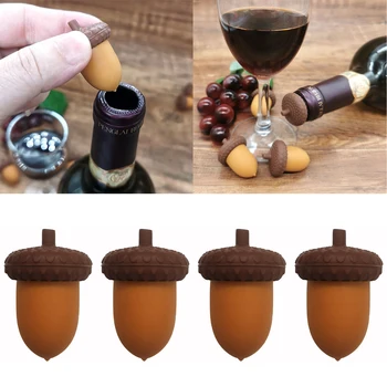 Creative Ghindă Forma Bar de Vinuri Dop de Sticlă de Șampanie Dop Anti-scurgere din Silicon de Calitate Alimentară Capac de Sticla Sticla de Vin cu Accesorii