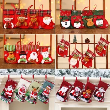 Crăciun Șosete Șosete Crăciun Sac de Cadouri, Pandantive pentru Copii Candy Bag Desene animate Mici Șosete Sac de Cadouri Decoratiuni