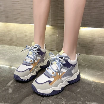 Culori amestecate Dantela pentru Femei Vulcanizat Adidasi Pantofi pentru Femei 2023 Toamna Femei Adidași Casual Cap Rotund Doamnelor Pantofi
