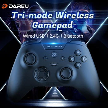 DAREU Tri-mode Gamepad RGB Bluetooth Wireless 2.4 G E-sport joc Joystick Controller Macro Butonul Înapoi pentru Android PC Jocuri TV