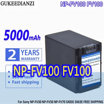 De mare Capacitate GUKEEDIANZI Baterie NPFV100 NP-FV100 FV100 5000mAh Pentru Sony NP-FV30 NP-FV50 NP-FV70 SX83E SX63E