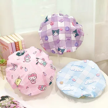 Drăguț Sanrio Capac De Duș Kuromi Accesorii Anime Kawaii Spălați-Capac Rezistent La Apa Adult Bucatarie Patiserie Nursing Capac Jucarii Fete Cadou