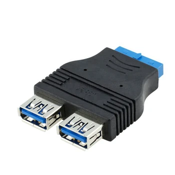 Dual Port USB 3.0 la Placa de baza Placa de baza Interne 20pin Antet Adaptor 20 pini la 2 X USB a Female