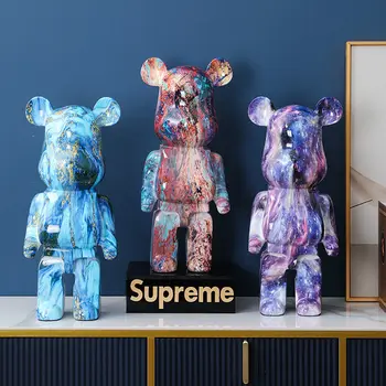 Europene Colorate Violent Urs Rășină Ornamente Acasă Bibliotecă Cabinet Pridvor Sculptura Meserii Camera Copiilor Figurine Decor