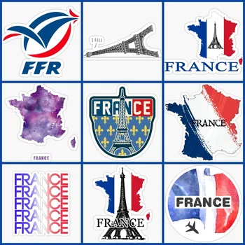 FR Franța Flag Harta Turnul Eiffel Autocolante Accesorii pentru Motociclete Camioane Fereastra Bicicleta Van Casca de Curse PVC Decalcomanii Personalizate