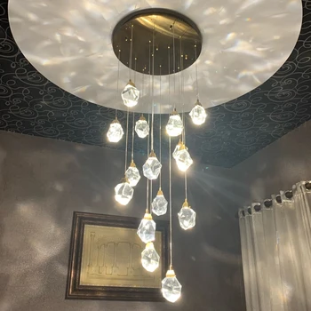 LED-uri de Lux, Candelabre de Cristal Acasa Interior Decor Agățat Iluminat Scara Villa Lobby-Sala de Aur Chrome Lampi Corpuri de