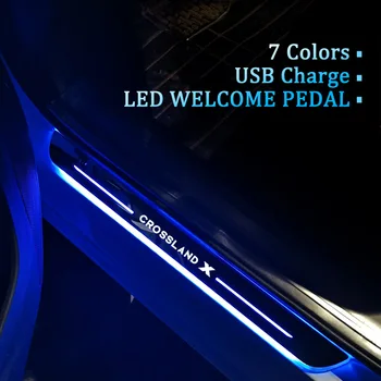 Logo-ul personalizat LED-uri Dinamice Pedala de bun venit Pragului de Ușă Cale de Lumină Mașină de Uzură Placa Pedala de Prag Pentru Opel Crossland X 2017-2022