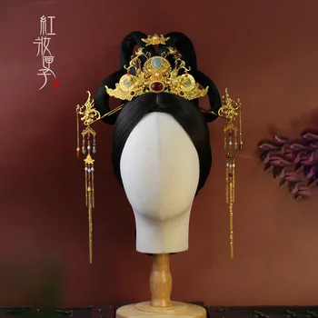 Macara Elemente De Aur Pălării Stil Tradițional Chinezesc Ciucure Ac De Păr Originale Hanfu Accesorii Vintage Cheongsam Colocare