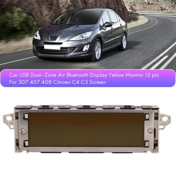 Masina USB Bluetooth Display Monitor Galben 12 Pini Pentru Peugeot 307 407 408 Citroen C4 C5