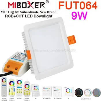MiBoxer FUT064 9W RGB+CCT Square Downlight LED-uri AC110V 220V CONDUSE de Plafon lumina Reflectoarelor 2.4 G Wireless WiFi de Control APLICAȚIA Control Vocal