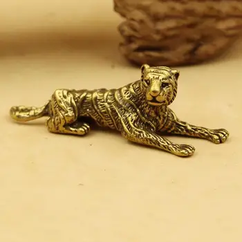 Mini Gol Alamă Tigru Figurine Ornamente Cultura Chineză Anul Tigrului Model Statuia Miniaturi De Epocă, Decor Birou