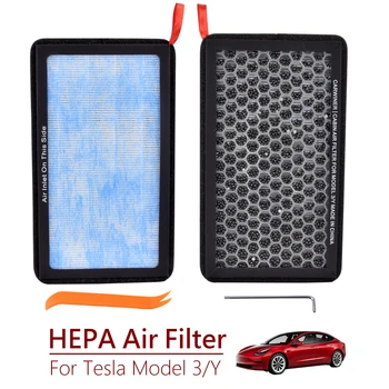 Modelul 3 Filtru de Carbon activ Pentru Tesla Model 3 Model Y HEPA Filtru Aer Cabina Filtru Upgrade de Aer Conditionat de Înlocuire Kit
