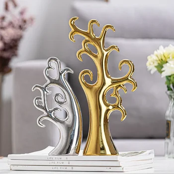 Modern Aur, Argint Copacul Iubirii Ornamente Ceramice Cadouri De Nunta Acasă Living Figurine Decor Club Tabelul Accesorii Meserii