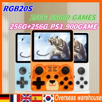 POWKIDDY RGB20S Retro Joc Handheld Consola de 3.5-Inch Ecran IPS HD Dual Card Sistem Open Source 256G 58000 Jocuri PS1 900 DE JOCURI