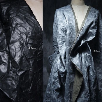 PU Piele Material Încrețită Textura Mata Designer en-Gros de Îmbrăcăminte de Pânză pentru Diy de Cusut, Material Poliester