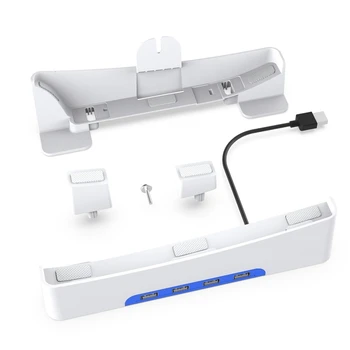 Pentru PS5 Slim Joc Consola Orizontală Suport de Stocare Portabil Stand Plat Cu 4 USB2.0 Porturi Multi-Funcție De Stand Usor De Instalat
