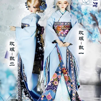 Rafinat BJD haine Papusa 1/6 1/4 1/3 Sakura Kimono YOSD MDD Stil Japonez de Flori Rochie de Mireasa popo68 Unchiul ID75 Accesorii