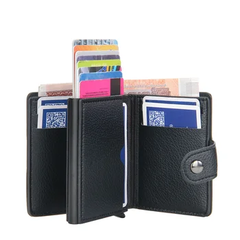 Rfid Bărbați Card Portofele Tri-fold Hasp Mici Titularul Cardului de Credit, Portofel din Piele PU Slim Mini Bani Portofel de Înaltă Calitatea Cardului