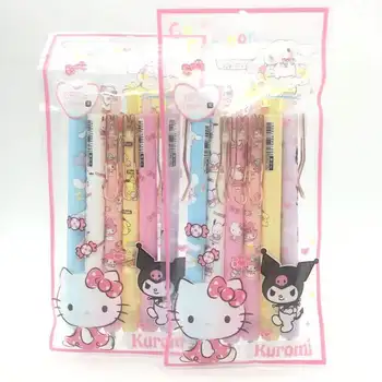 Sanrio 12buc Apăsați Gel Stilou Drăguț Hello Kitty Kuromi de Desene animate Drăguț Limitat Saci De 6 Seturi De Elevi Perie Scris de Papetărie