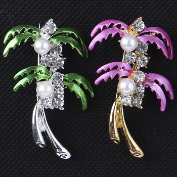 Simplu Copac de nucă de Cocos Brosa Bijuterii Pentru Femei/bărbați Bijuterii de Moda Broșă Ace de Metal Esarfa Cadou de Nunta Diy Bijuterii Accesorii