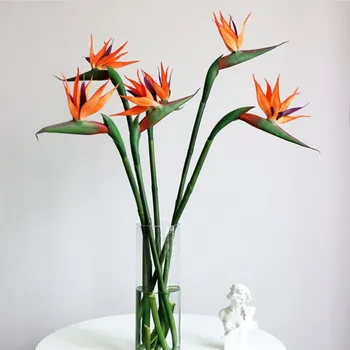 Simulate Singure Ramuri De Flori Artificiale Strelitzia Geginae Butași De Plante Petrecere De Nunta Stil Chinezesc Acasă Decorare Camera