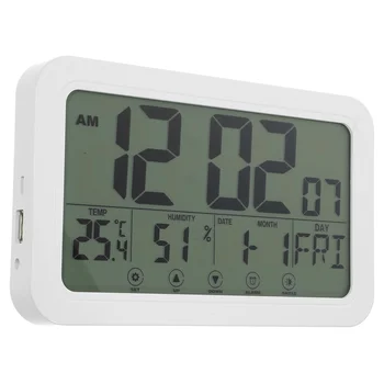 Temperatură și Umiditate, Ceas Deșteptător pentru Acasă Compact Creative Rustic Ceasuri de Perete Digital Multi-funcția de Calendar